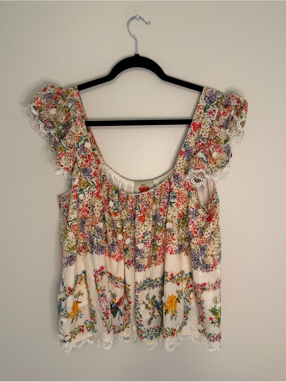 Farm Rio Floral Ruffle Sleeve Women's Blouse m